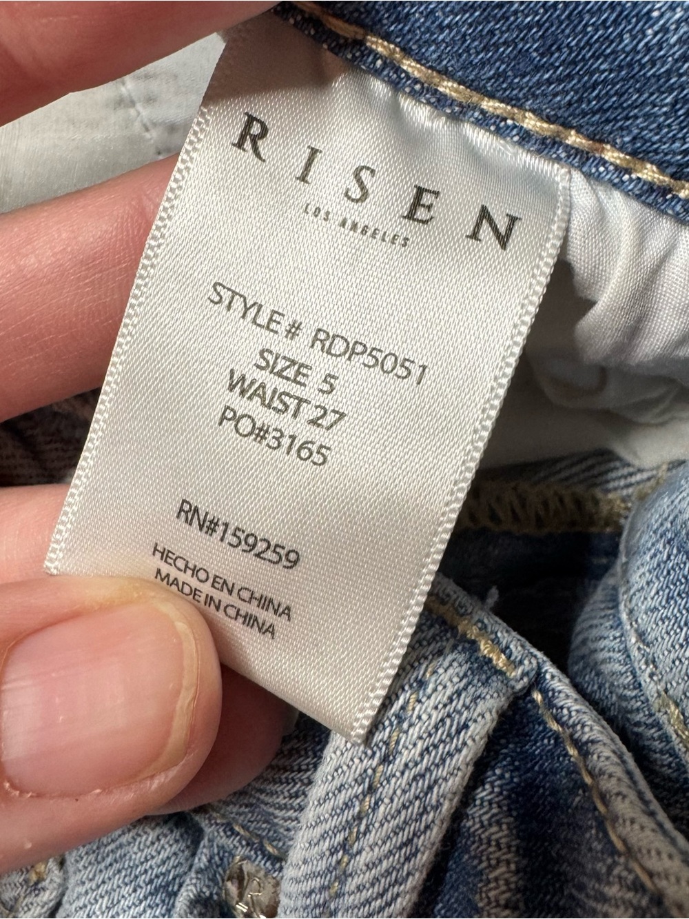 Risen Light Wash Distressed Wide Leg Jeans Raw Hem High Rise Size 5/27 - Picture 8 of 11